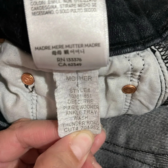 MOTHER The Pixie Swooner  Ankle fray Jeans In thunder road size 29 - Picture 11 of 11